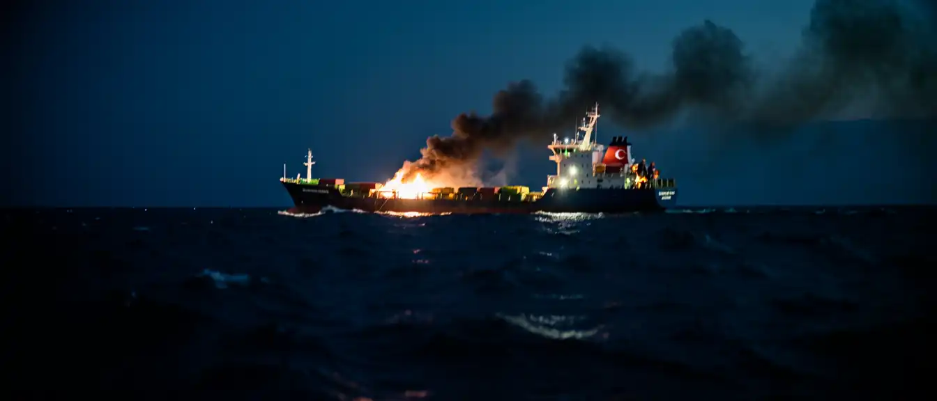 Огонь в Черном море: турецкое грузовое судно попало под удар беспилотников